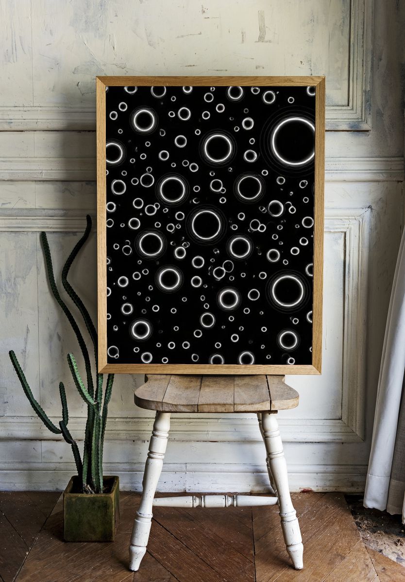 Glowing Rings Abstract Poster. room preview