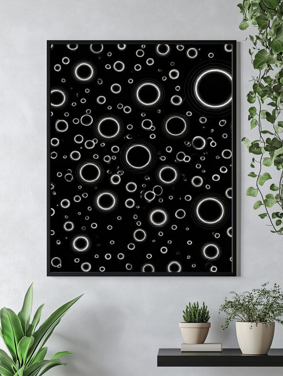 Glowing Rings Abstract Poster. — room view 4