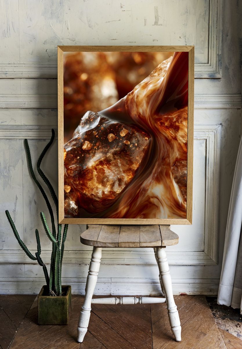 Amber Marble Abstract Poster. room preview