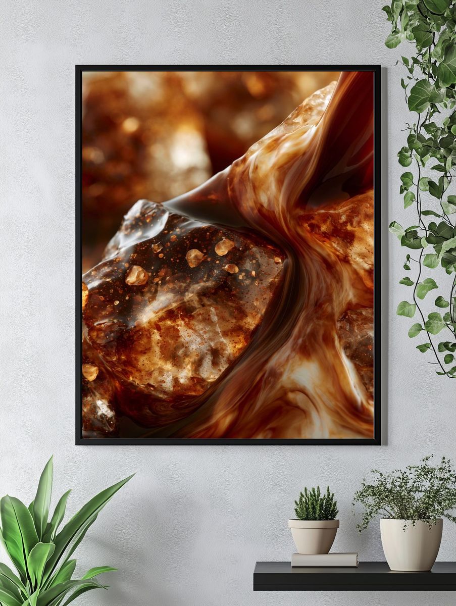 Amber Marble Abstract Poster. — room view 4