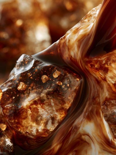 Amber Marble Abstract Poster.