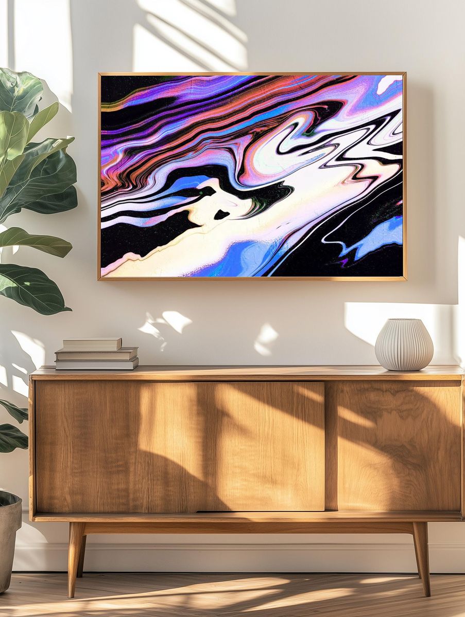 flVibrant colorful fluid art background. — room view 3