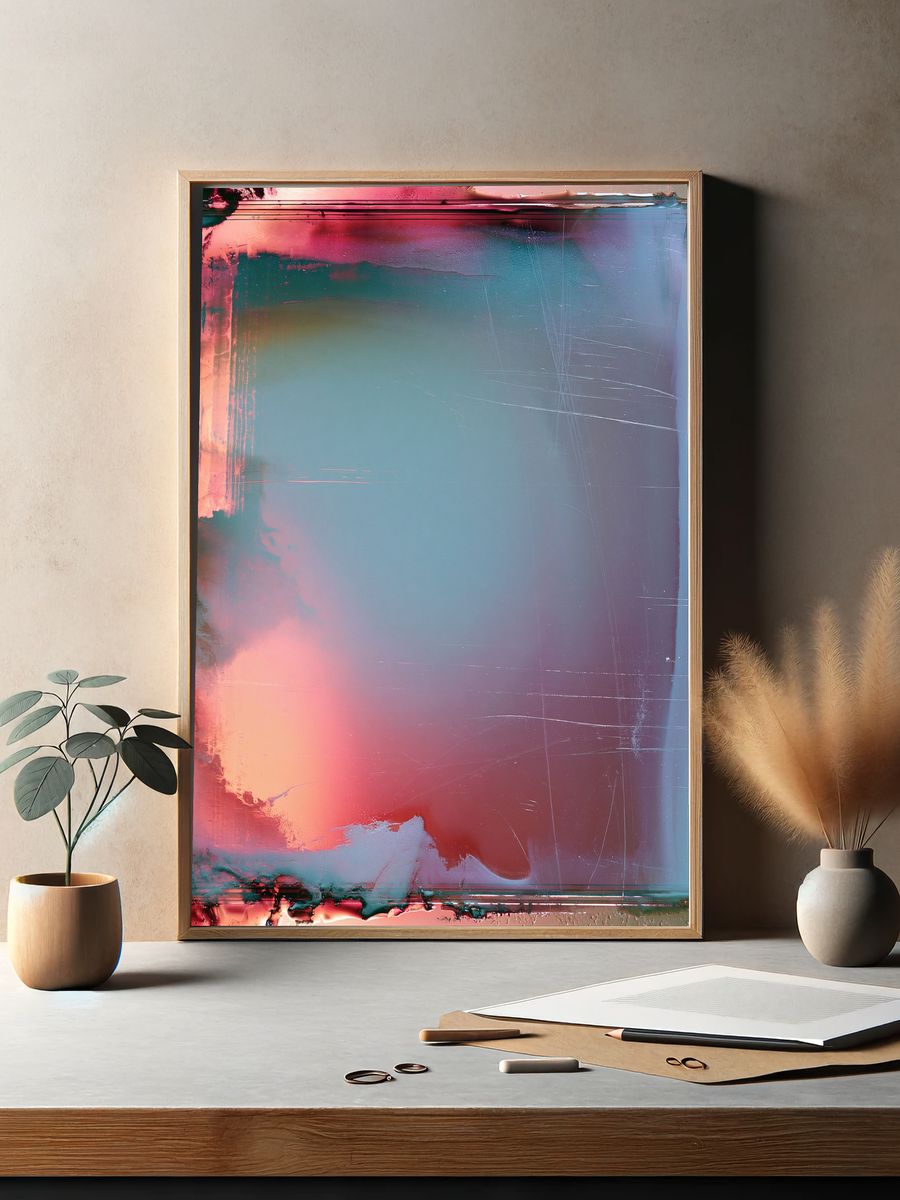 Neon Frost Abstract Poster. — room view 2
