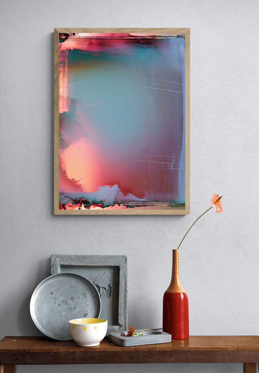 Neon Frost Abstract Poster. — room view 3