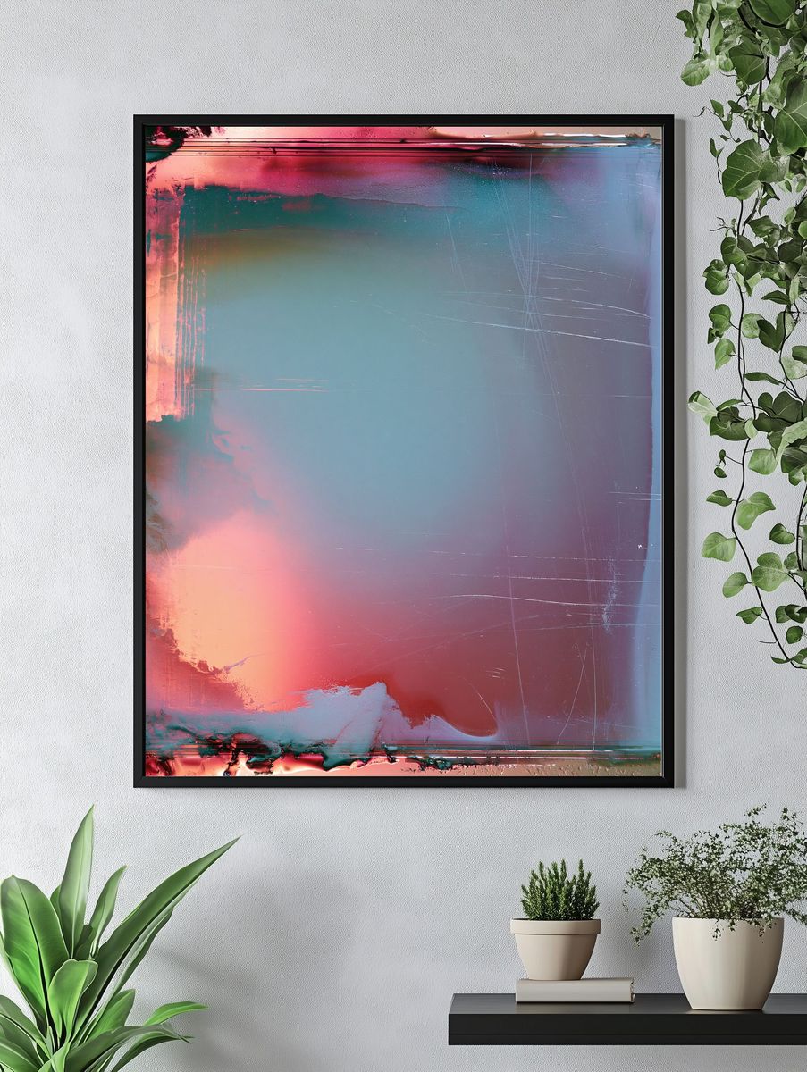 Neon Frost Abstract Poster. — room view 4