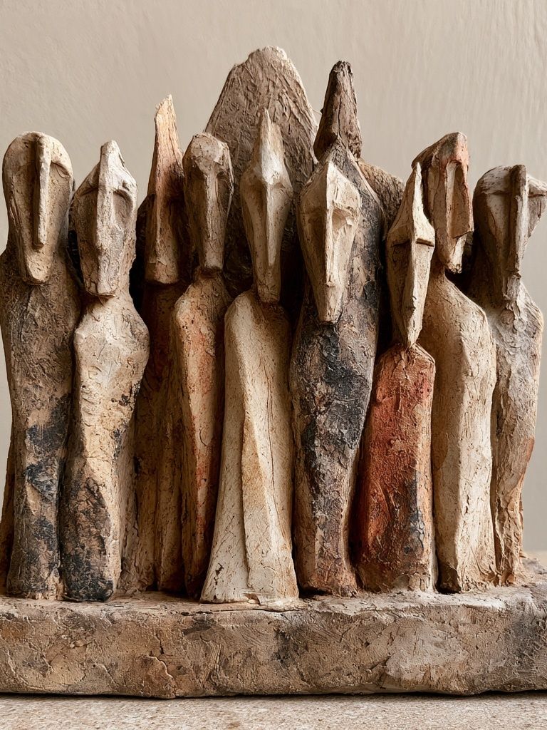 Abstract Clay Figures Poster. poster detail
