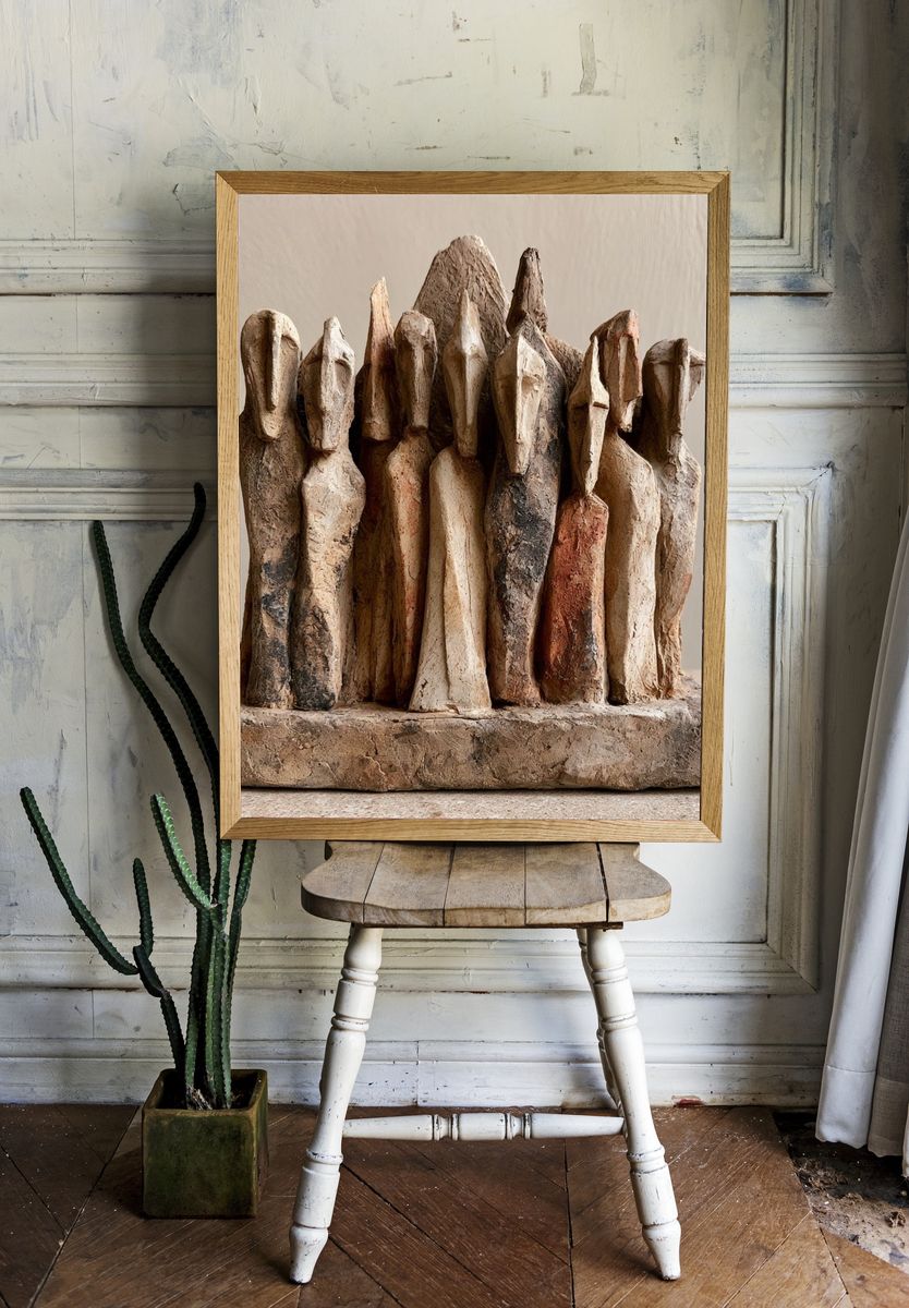 Abstract Clay Figures Poster. — room view 1