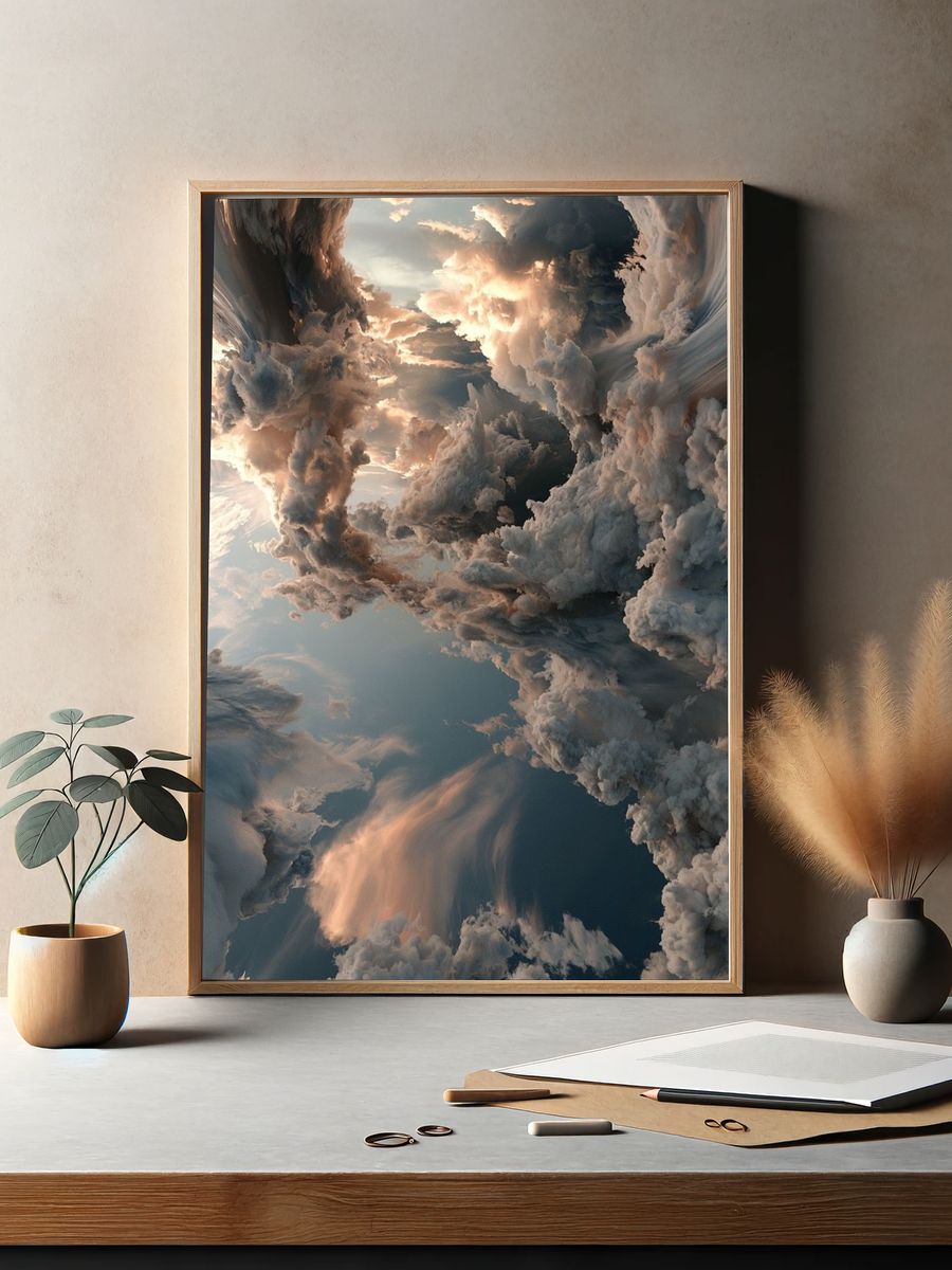 Dreamy Cloudscape Abstract Print. — room view 2