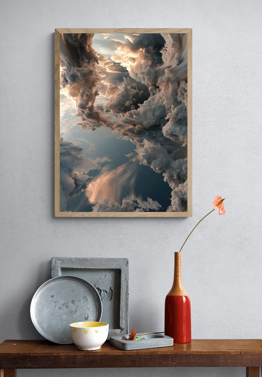 Dreamy Cloudscape Abstract Print. — room view 3