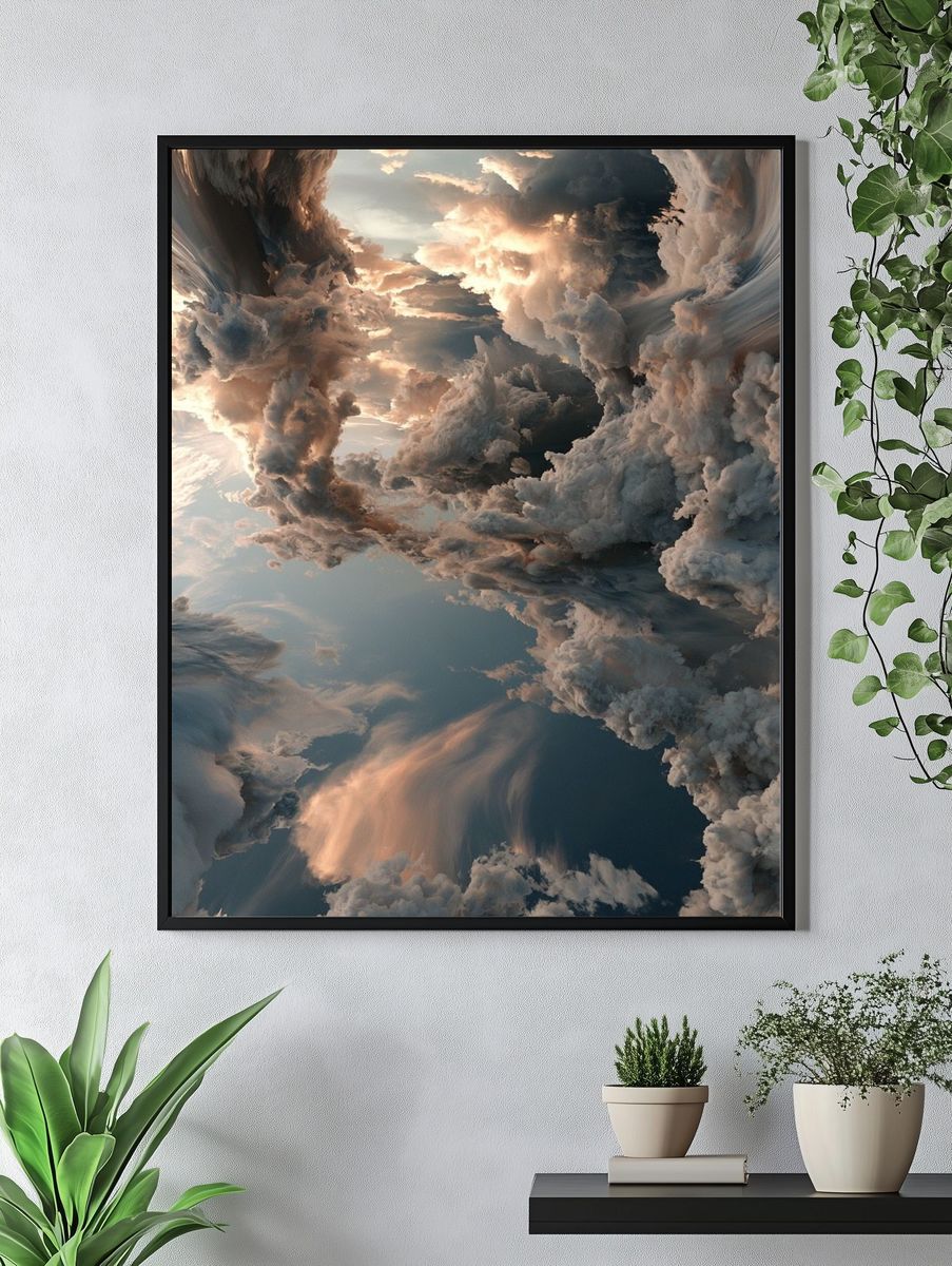 Dreamy Cloudscape Abstract Print. — room view 4