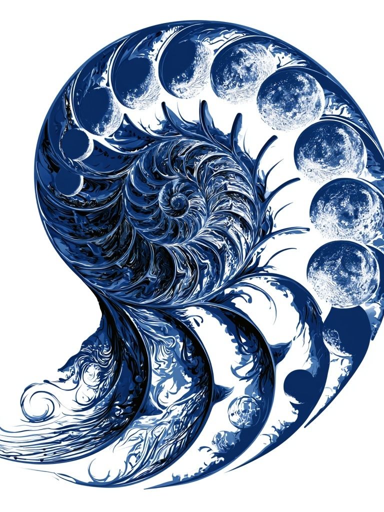 Celestial Nautilus Abstract Print. poster detail