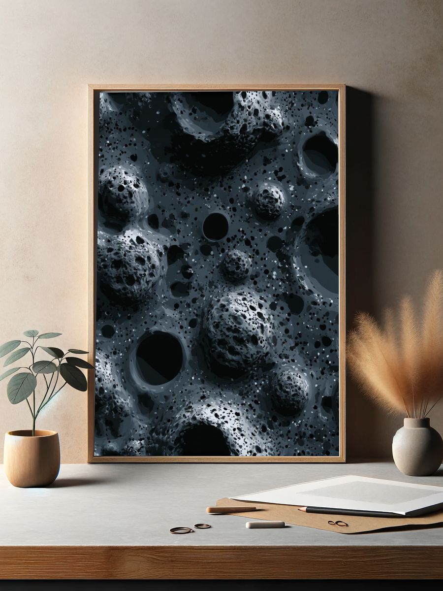 Lunar Craters Abstract Poster. — room view 2