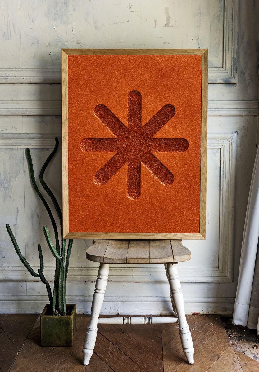 Orange Asterisk Abstract Poster. — room view 1