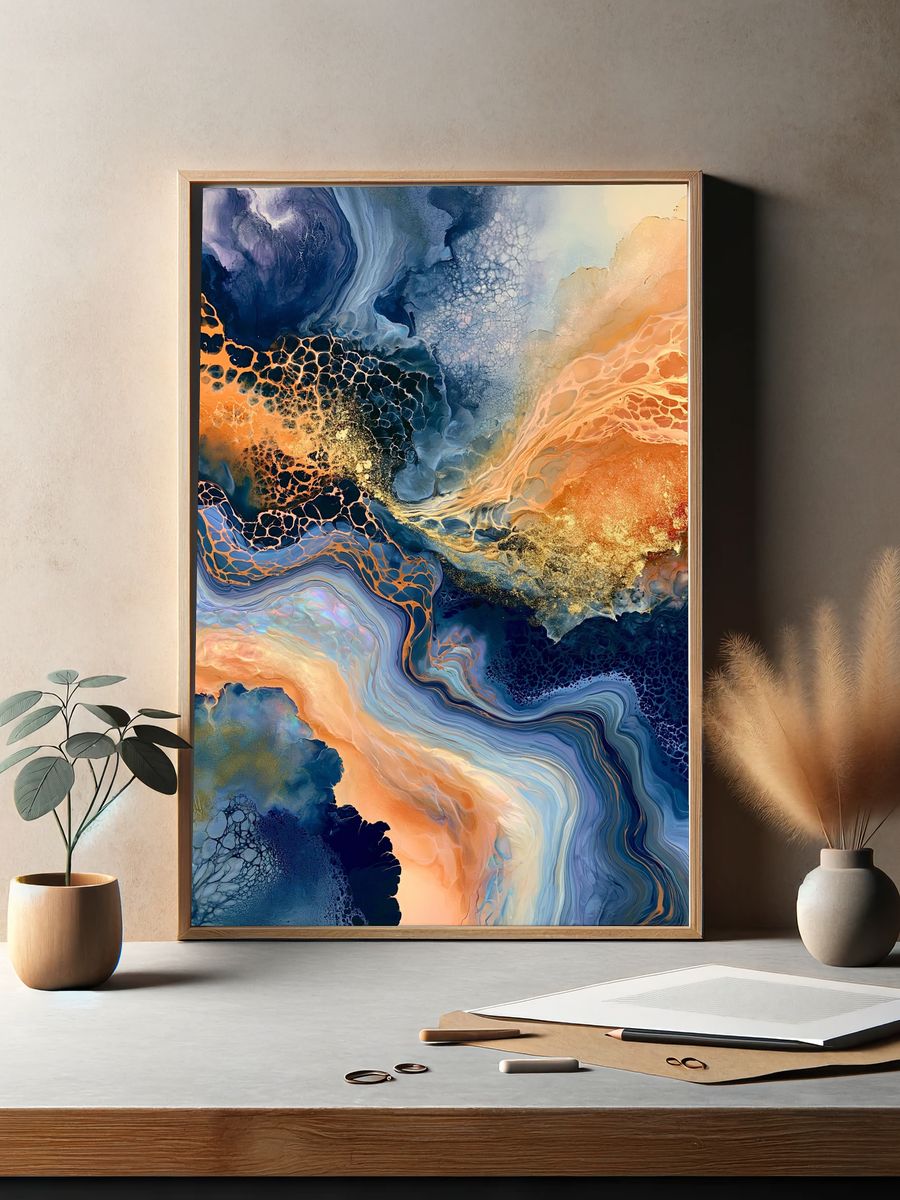 Celestial Flow Abstract Poster. — room view 2