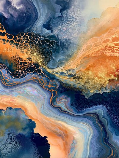 Celestial Flow Abstract Poster.