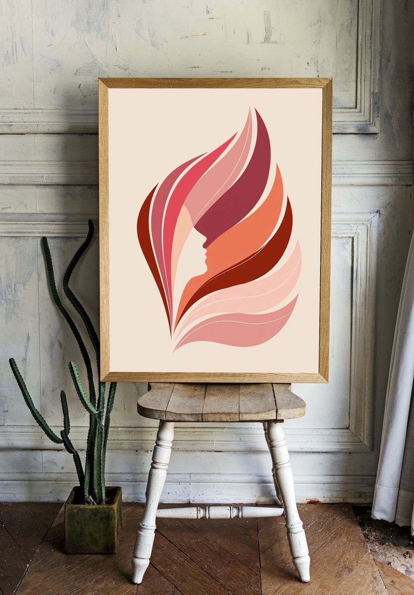 Abstract Flame Silhouette Poster. room preview