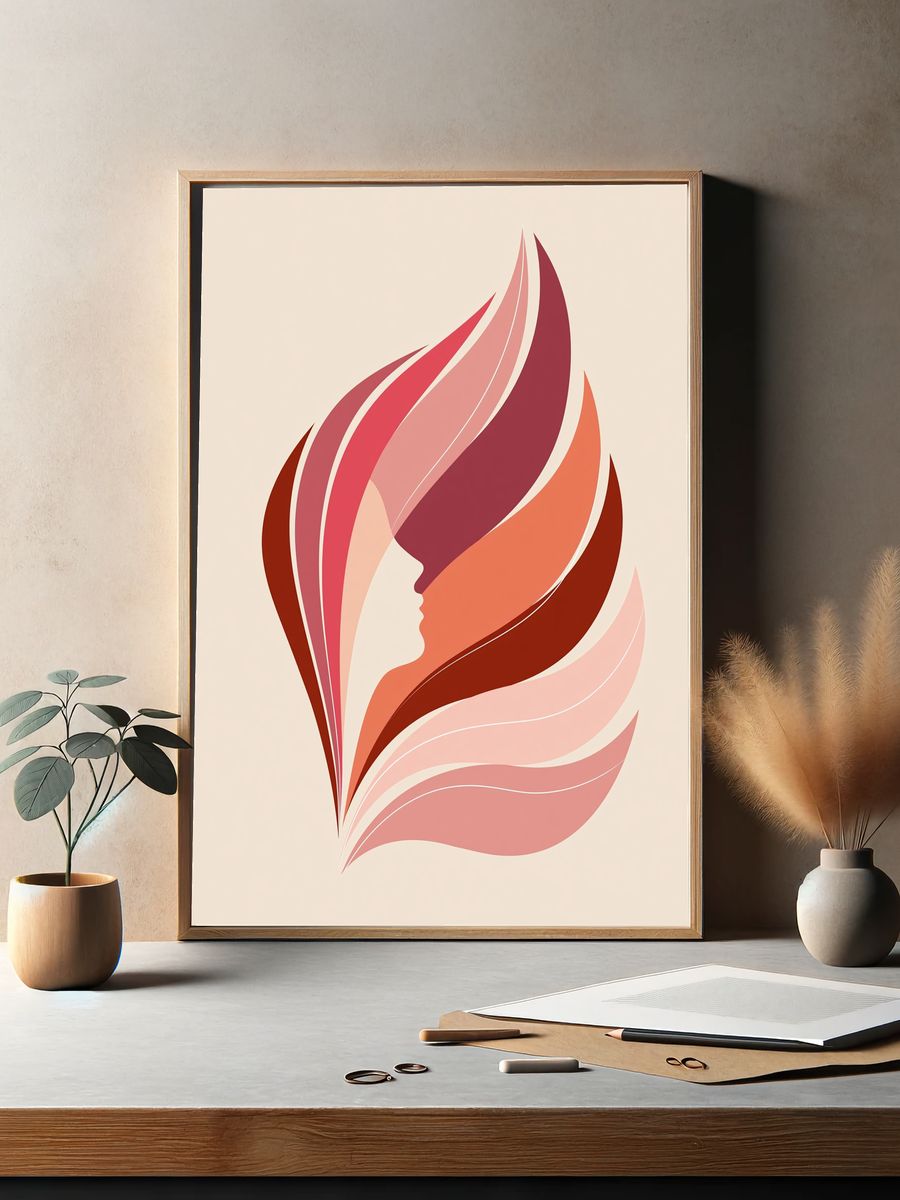 Abstract Flame Silhouette Poster. — room view 2