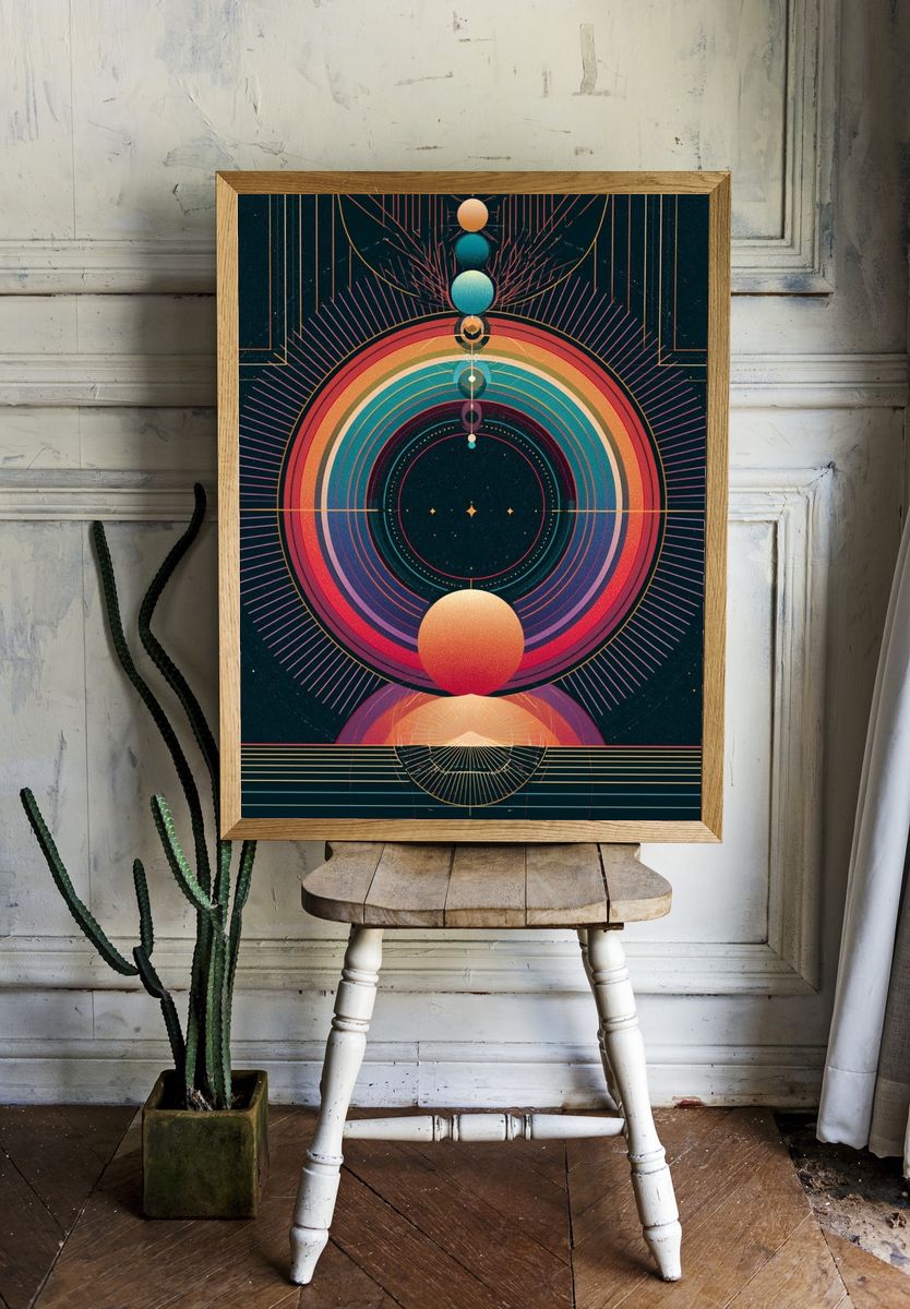 Celestial Orbit Abstract Poster. room preview