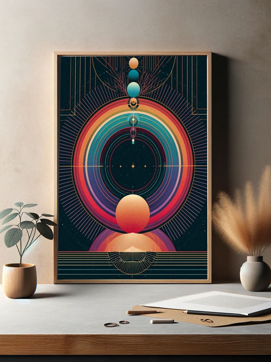 Celestial Orbit Abstract Poster. — room view 2