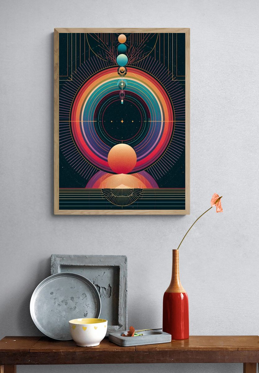 Celestial Orbit Abstract Poster. — room view 3