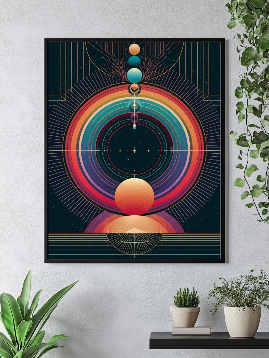 Celestial Orbit Abstract Poster. — room view 4