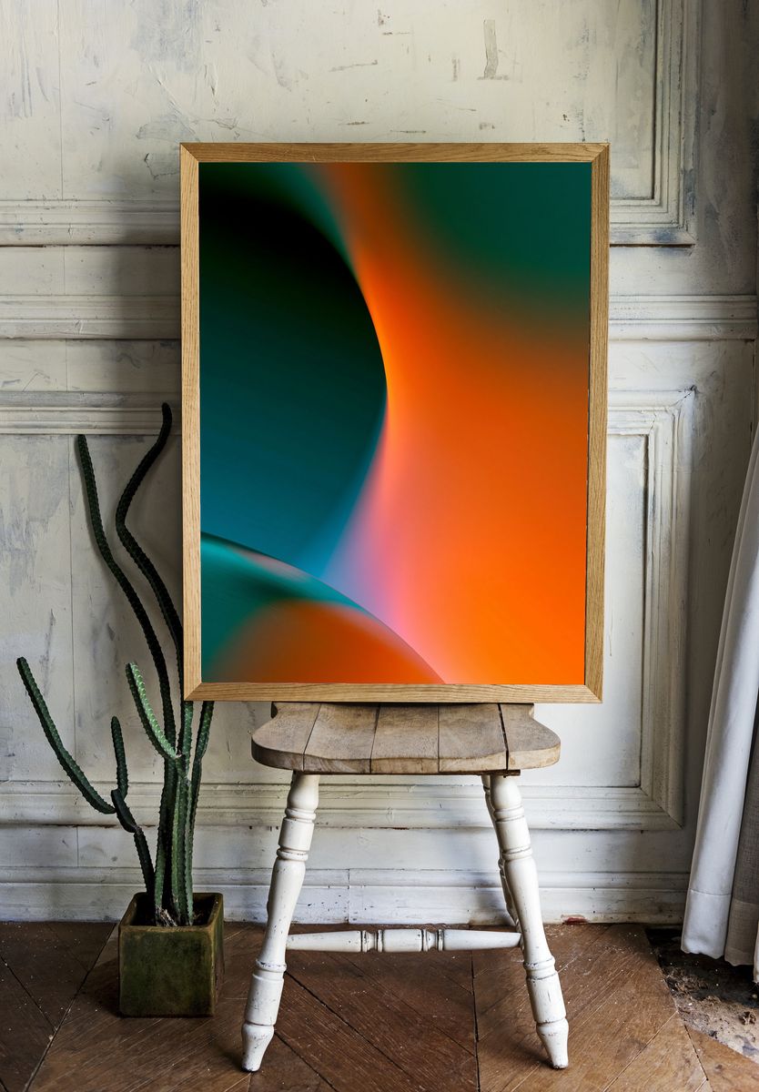 Neon Gradient Abstract Poster. room preview
