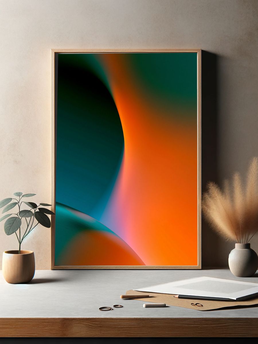 Neon Gradient Abstract Poster. — room view 2