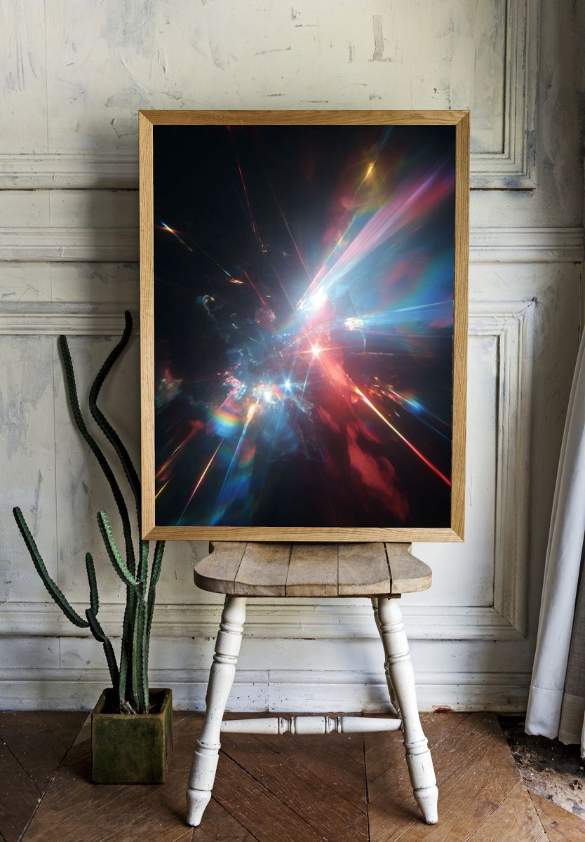 Prismatic Light Burst Abstract Poster. — room view 1