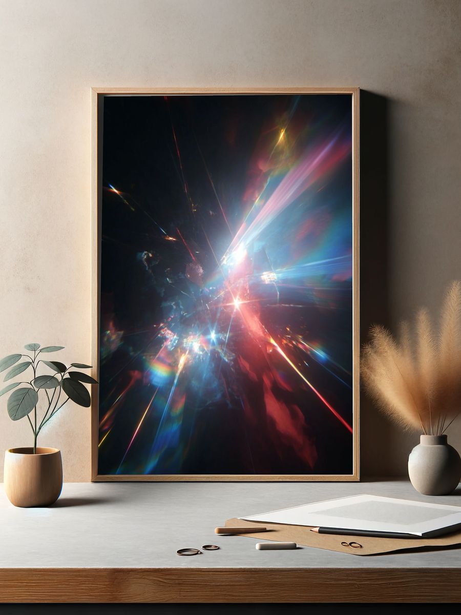 Prismatic Light Burst Abstract Poster. — room view 2