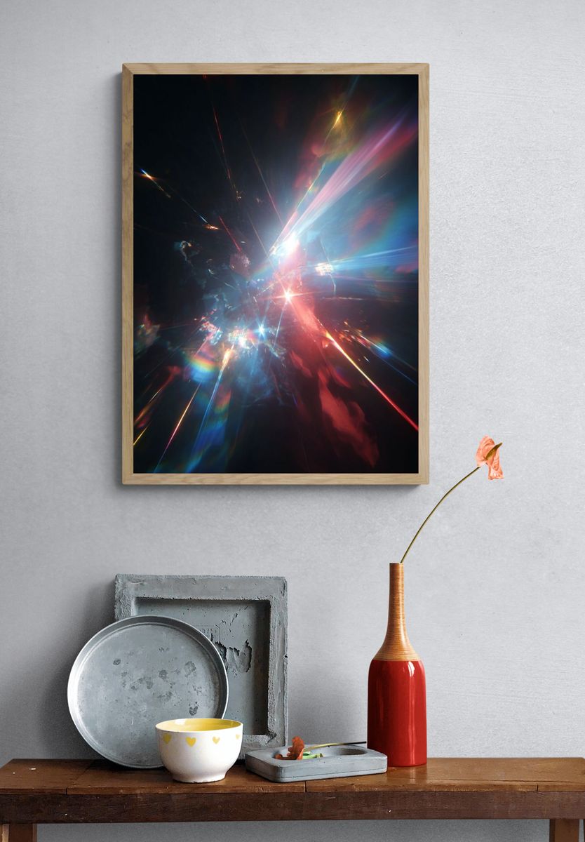 Prismatic Light Burst Abstract Poster. — room view 3