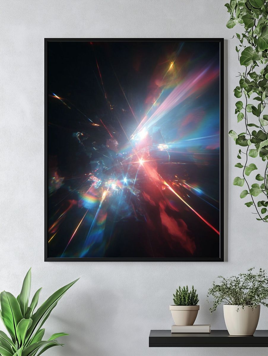 Prismatic Light Burst Abstract Poster. — room view 4