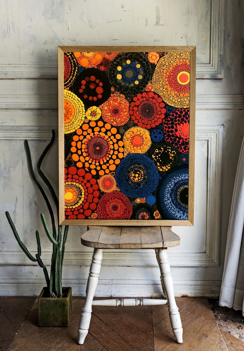 Colorful Dot Mandala Abstract Poster. — room view 1