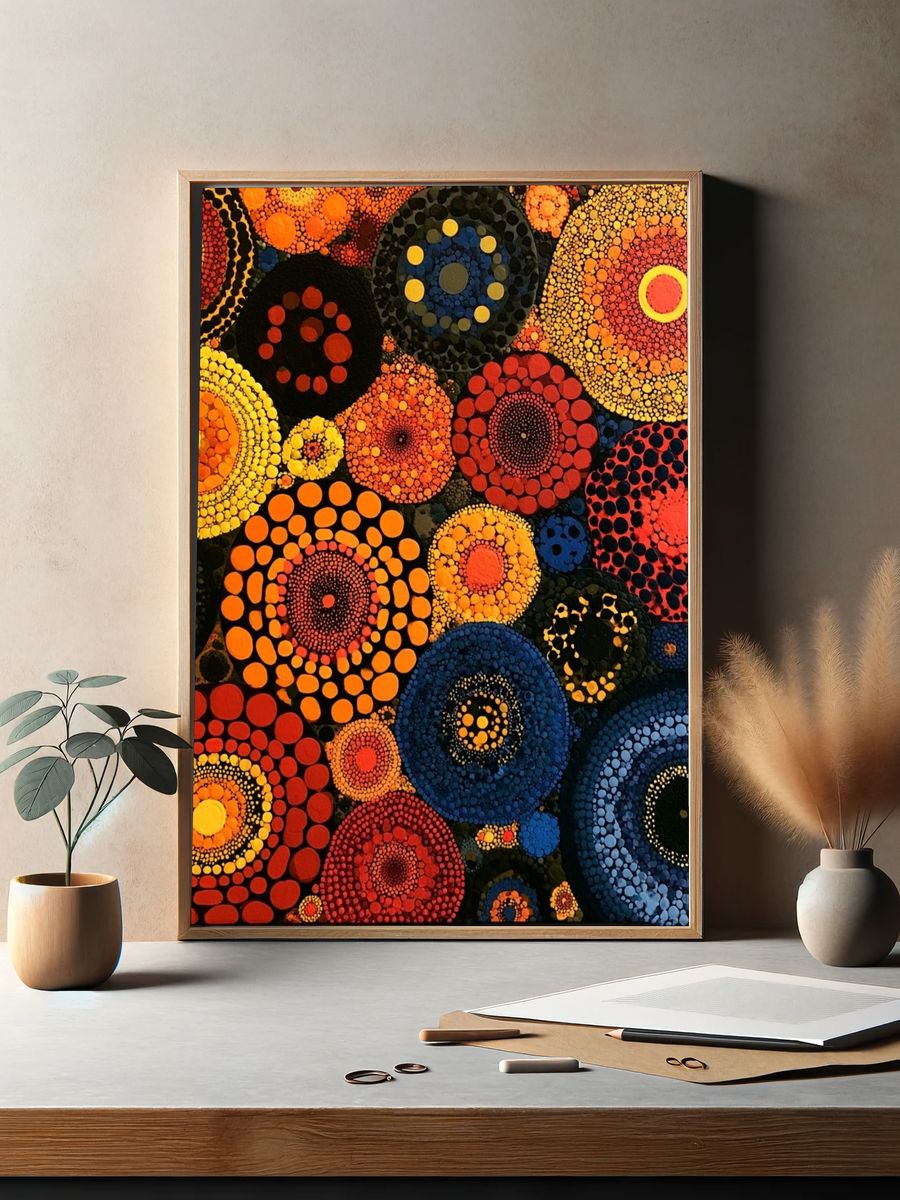 Colorful Dot Mandala Abstract Poster. — room view 2