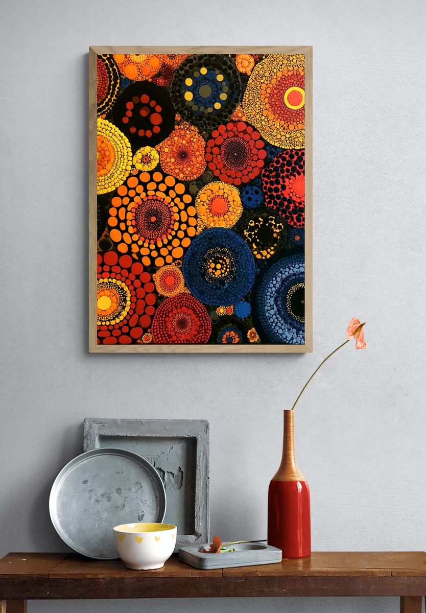 Colorful Dot Mandala Abstract Poster. — room view 3