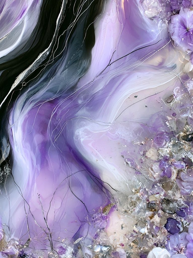 Lavender Crystal Bloom Abstract Poster. poster — abstract art