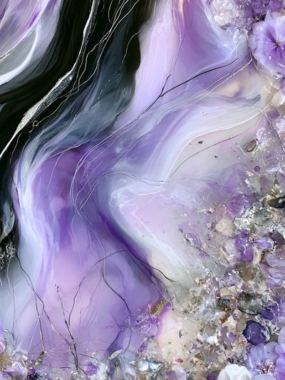 Lavender Crystal Bloom Abstract Poster.