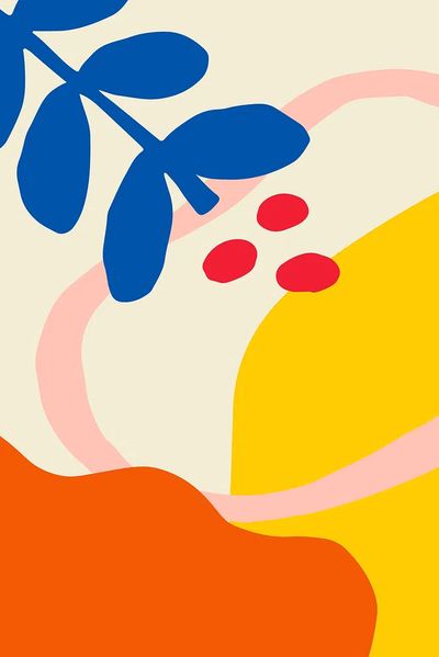 Bright colorful flower patterned poster. poster