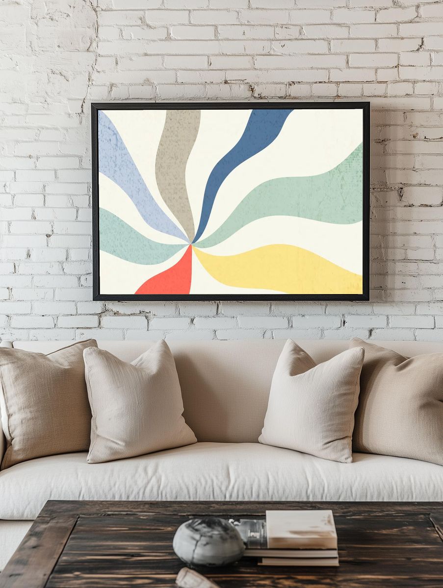 Bold color wavy sunburst effect. — room view 1