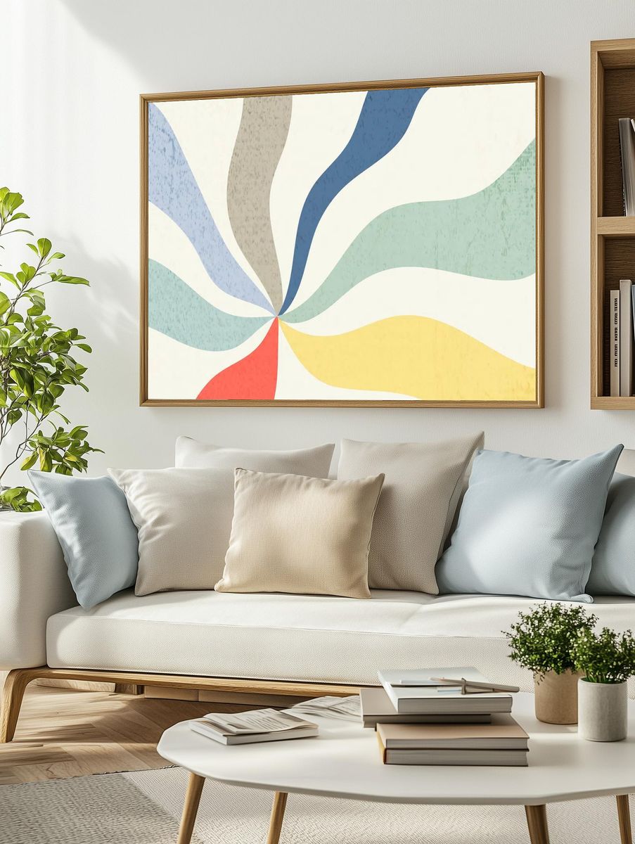 Bold color wavy sunburst effect. — room view 2