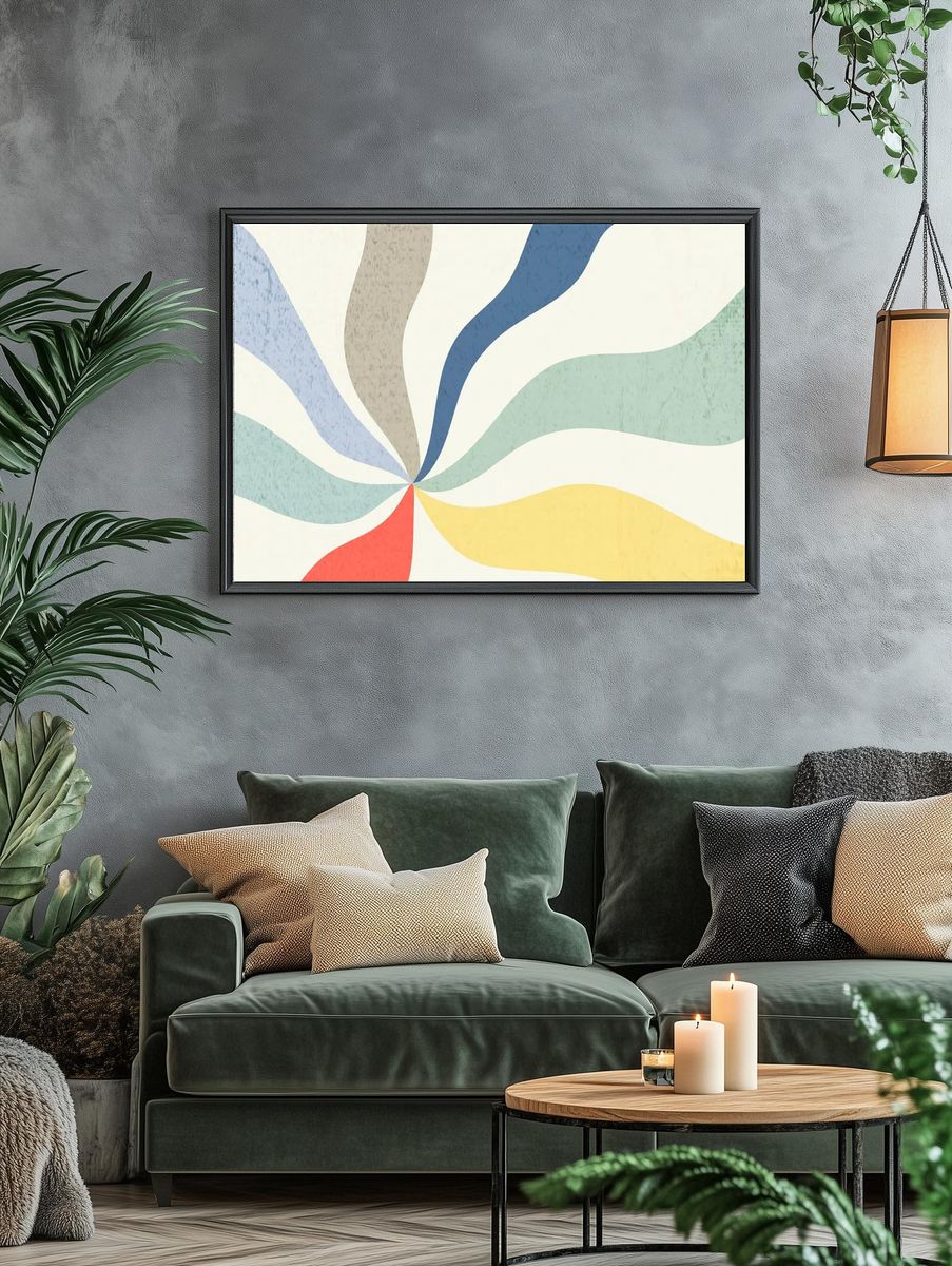 Bold color wavy sunburst effect. — room view 4