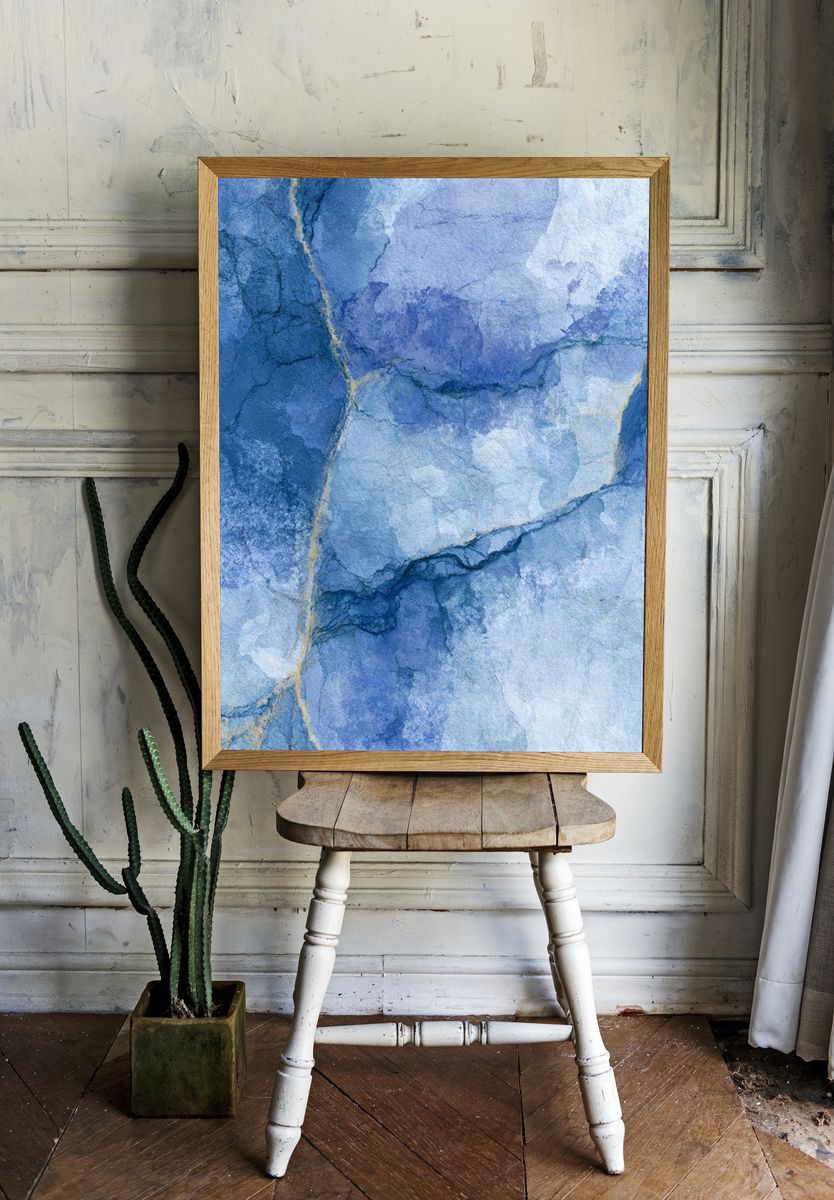 Blue Marble Texture Abstract Poster. room preview