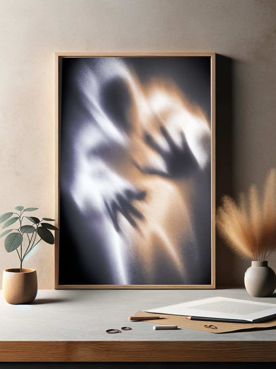 Abstract Light Forms Poster. — room view 2