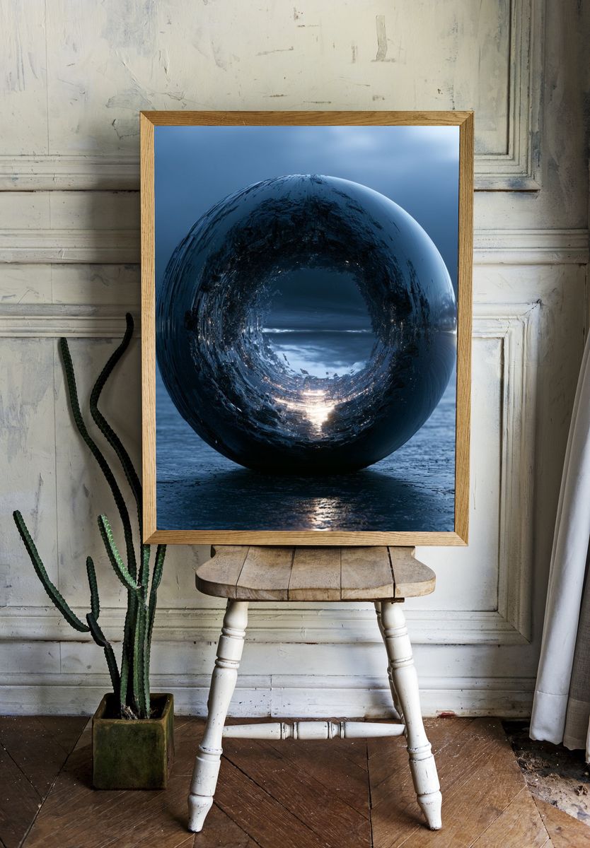 Ocean Sphere Abstract Poster. — room view 1