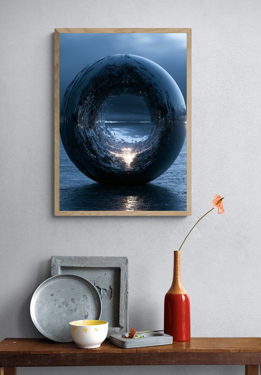 Ocean Sphere Abstract Poster. — room view 3