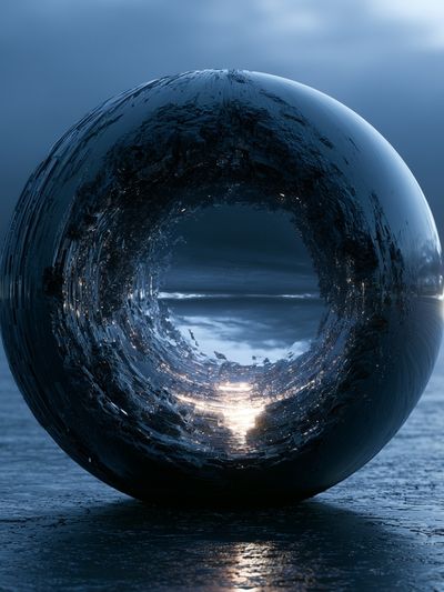 Ocean Sphere Abstract Poster.