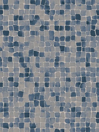 Blue Mosaic Texture Abstract Print. poster
