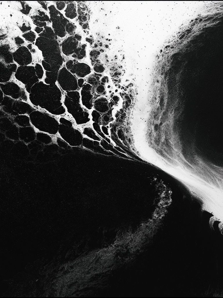 Monochrome Ocean Foam Abstract Print. poster detail