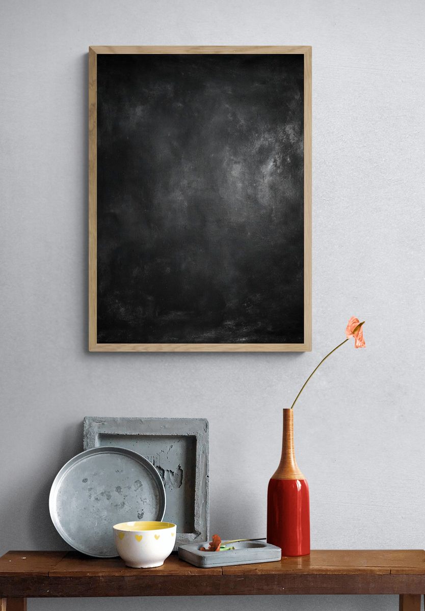 Charcoal Chalk Texture Poster. — room view 3