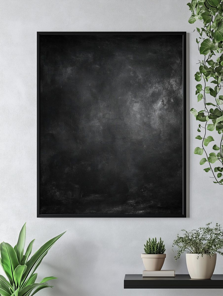 Charcoal Chalk Texture Poster. — room view 4