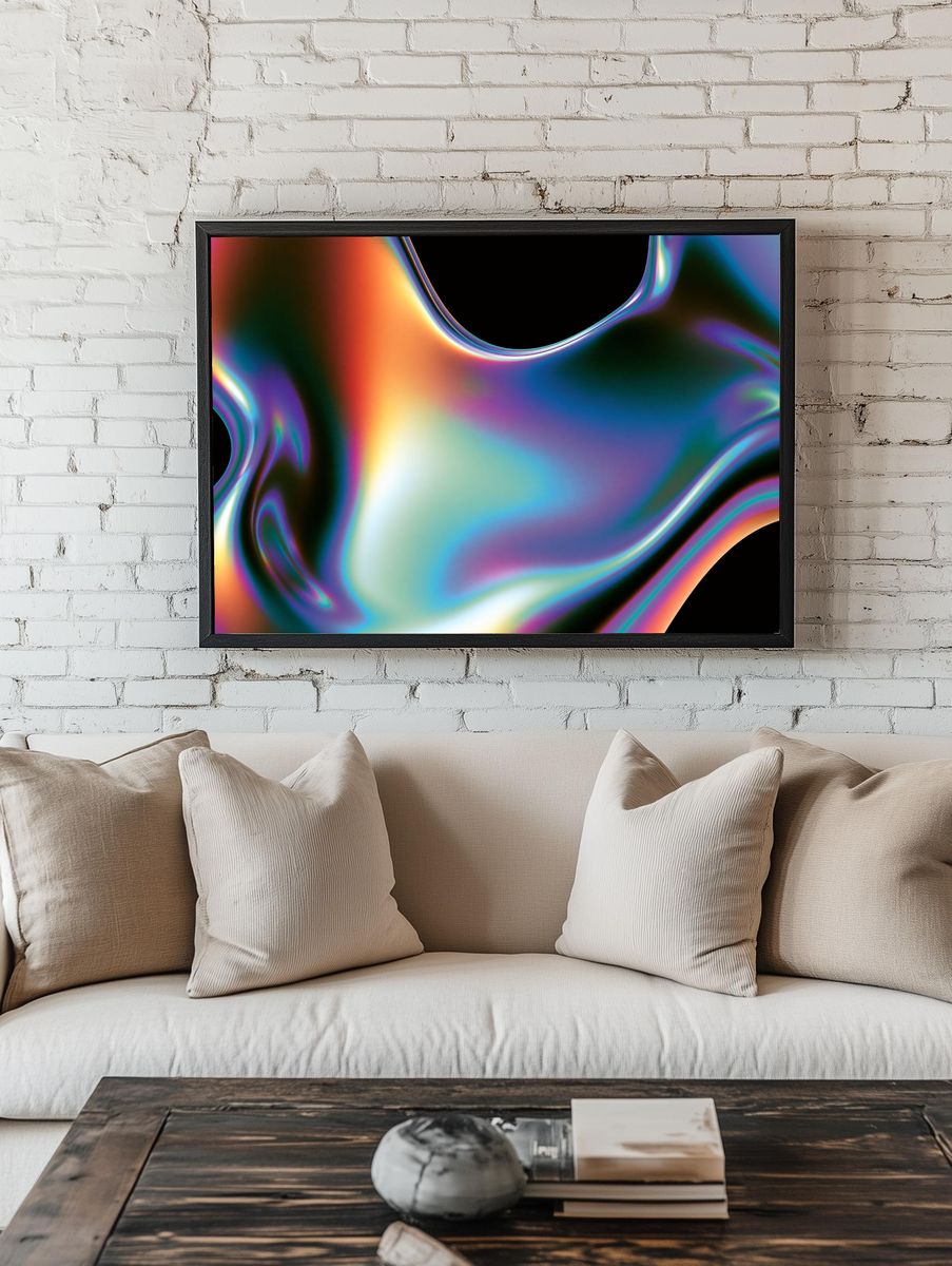 Prismatic Flow Abstract Poster. room preview